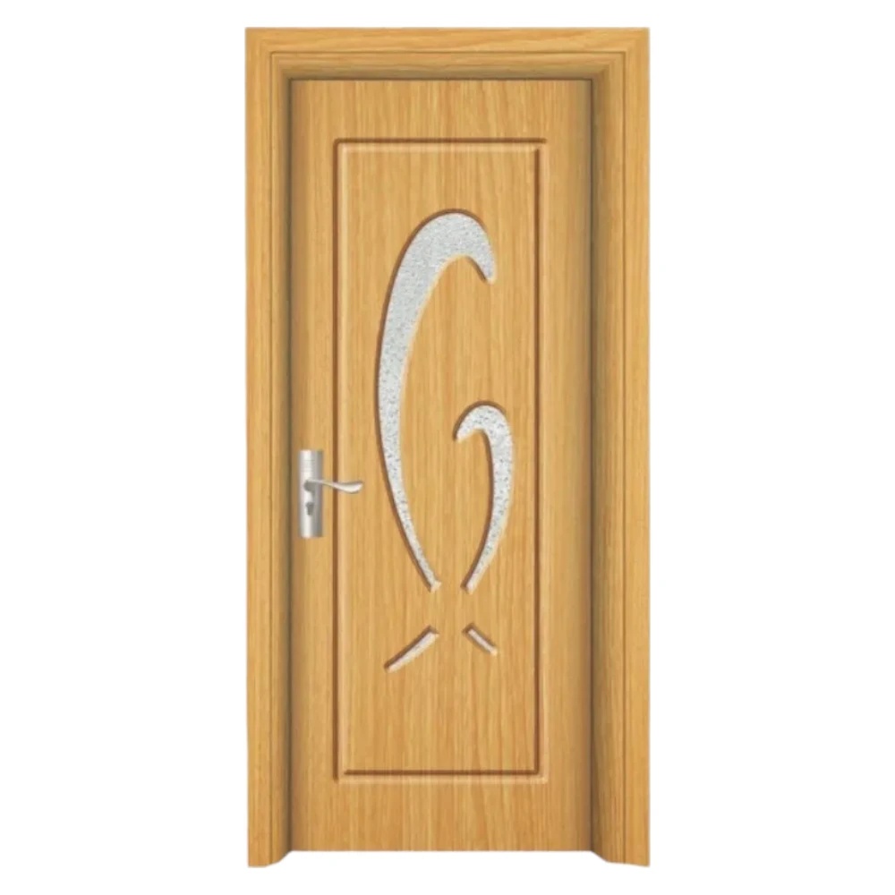 Usa Interior din MDF Novo Doors ND219, Cadru din Lemn Masiv, Geam Sablat, KIT COMPLET, Toc , Manere si balamale incluse (Culoare: Stejar Deschis, Dimensiune: 60 cm, Toc: Fix, Maner: Patrat auriu inchidere magnetica)