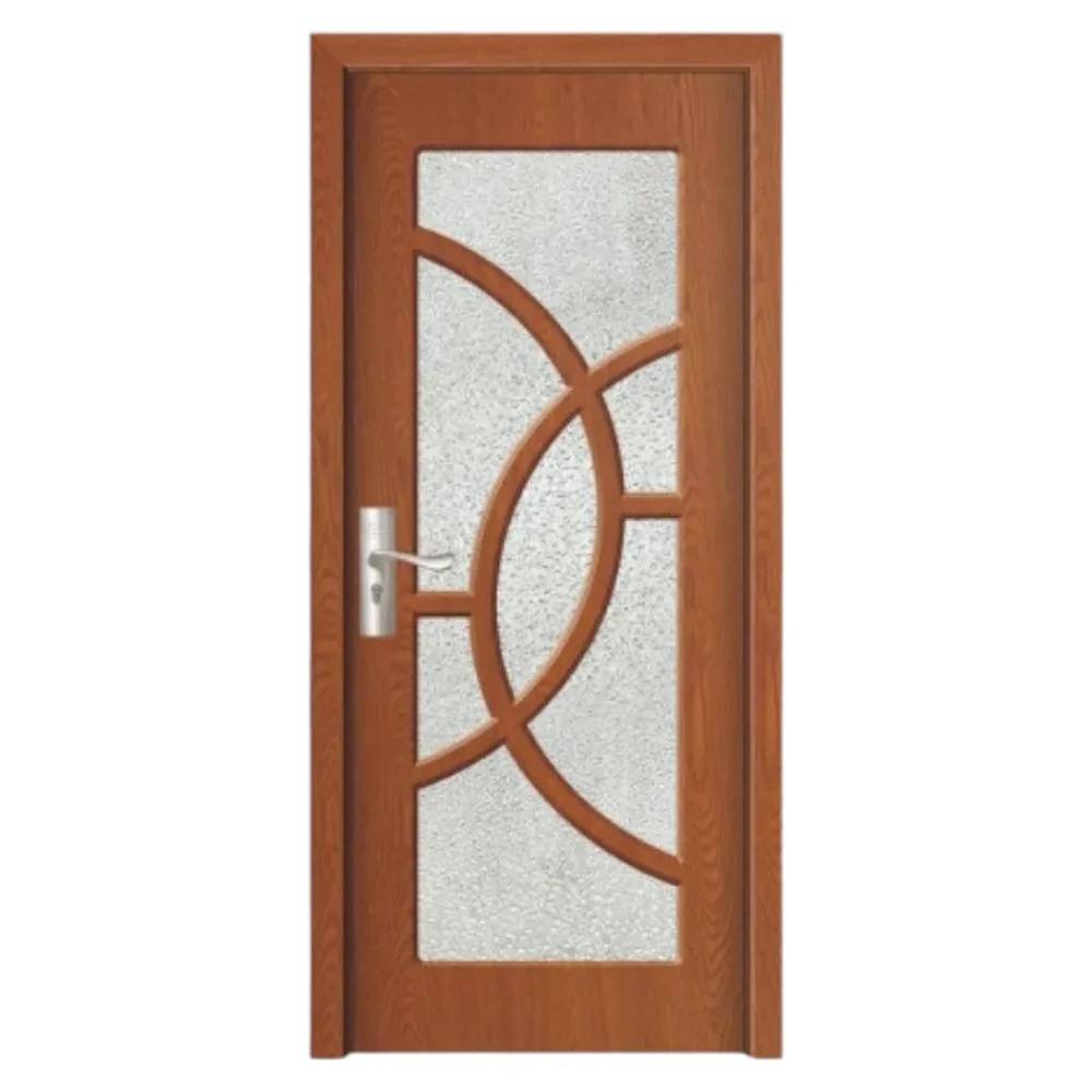 Mărește imaginea pentru Usa Interior din MDF Novo Doors ND309, Cadru din Lemn Masiv, Geam Sablat, KIT COMPLET, Toc , Manere si balamale incluse (Culoare: Stejar Auriu, Dimensiune: 60 cm, Maner: Standard, Toc: Fix)
