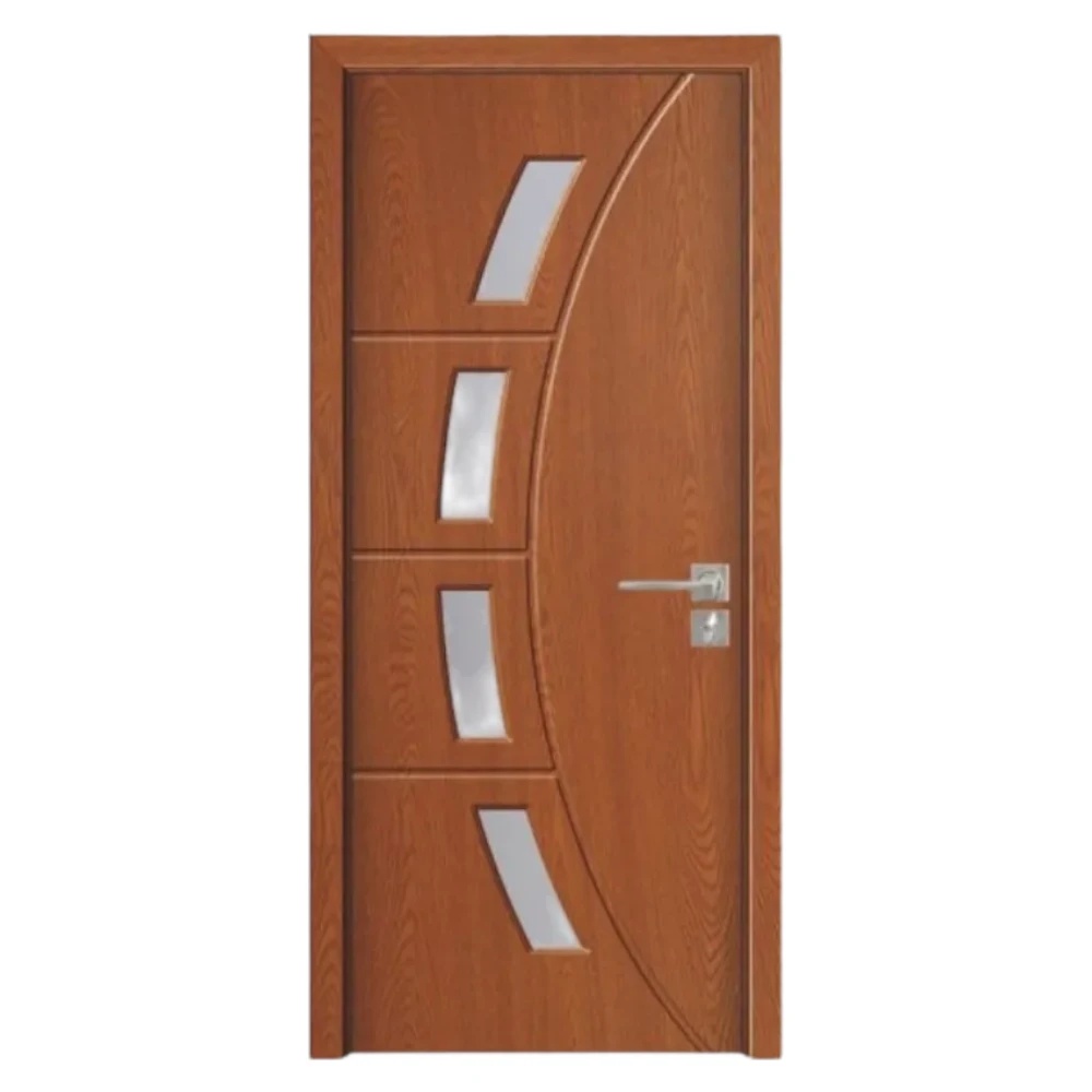 Usa Interior din MDF Novo Doors ND508, Cadru din Lemn Masiv, Geam Sablat, KIT COMPLET, Toc , Manere si balamale incluse (Culoare: Stejar Auriu, Dimensiune: 60 cm, Toc: Reglabil 30 cm, Maner: Patrat auriu inchidere magnetica)