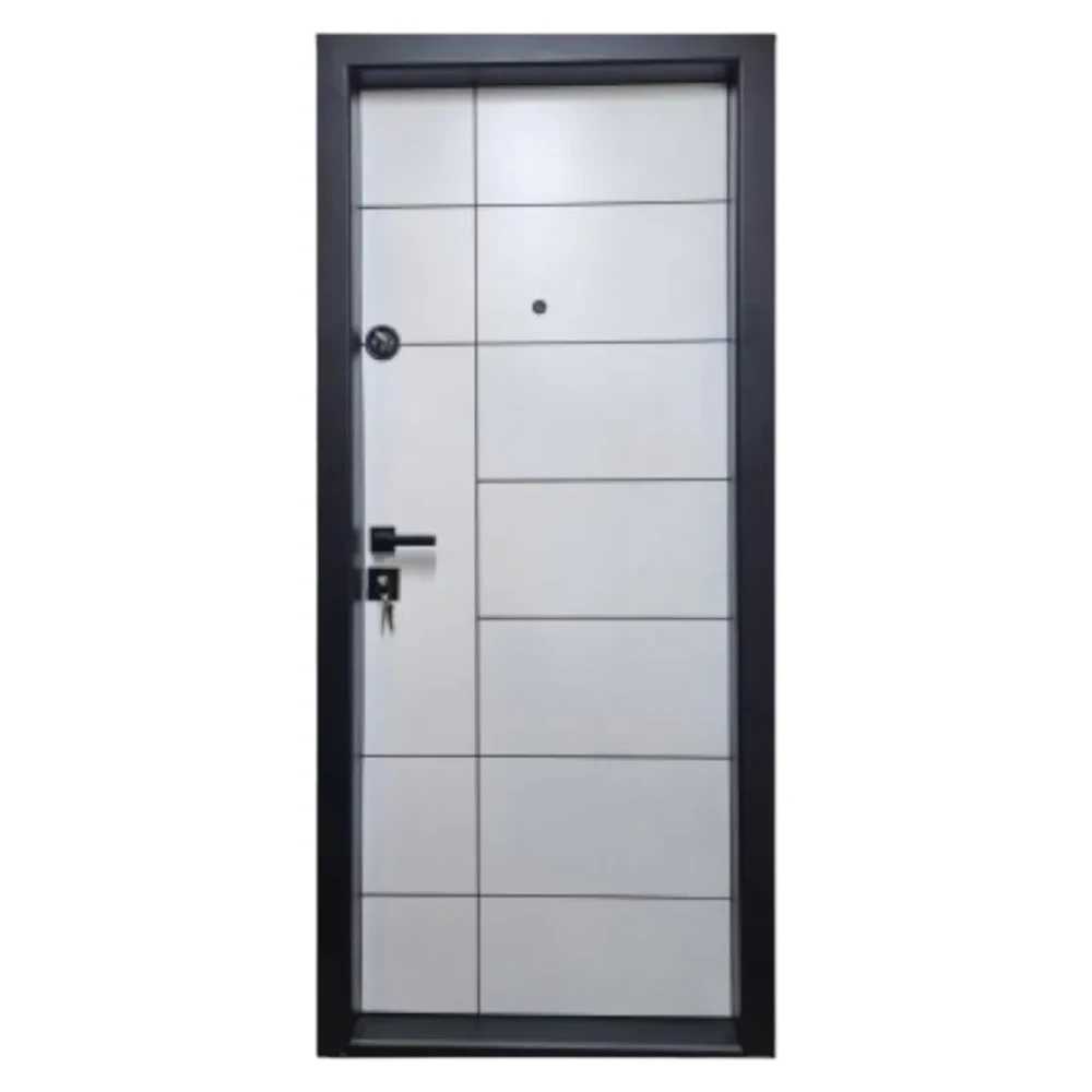 Usa metalica de apartament cu izolatie si vizor Novo Doors First Class NDS02, Deschidere Stanga Dreapta, Dimensiune 200X88 cm, Tabla 1.2 mm, Kit complet, Alb (Sens deschidere: Dreapta)