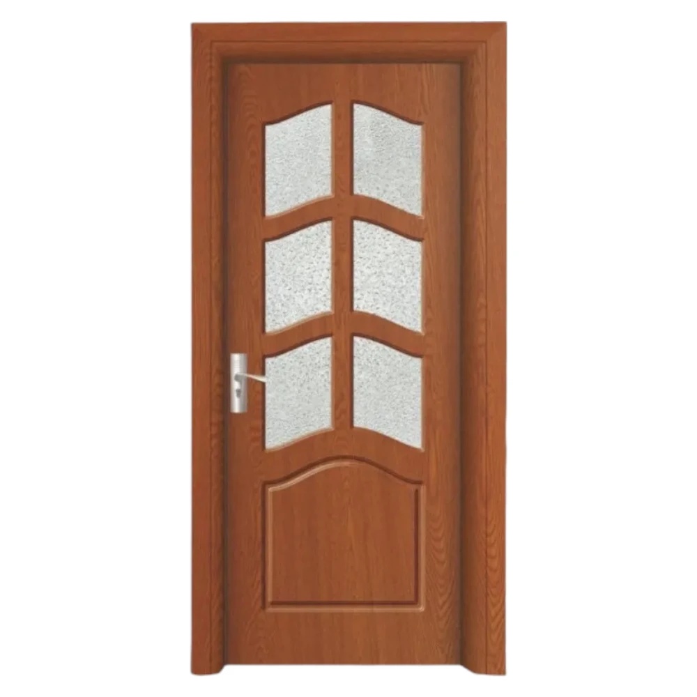 Usa Interior din MDF Novo Doors ND109, Cadru din Lemn Masiv, Geam Sablat, KIT COMPLET, Toc , Manere si balamale incluse (Culoare: Stejar Auriu, Dimensiune: 60 cm, Toc: Fix, Maner: Patrat auriu inchidere magnetica)