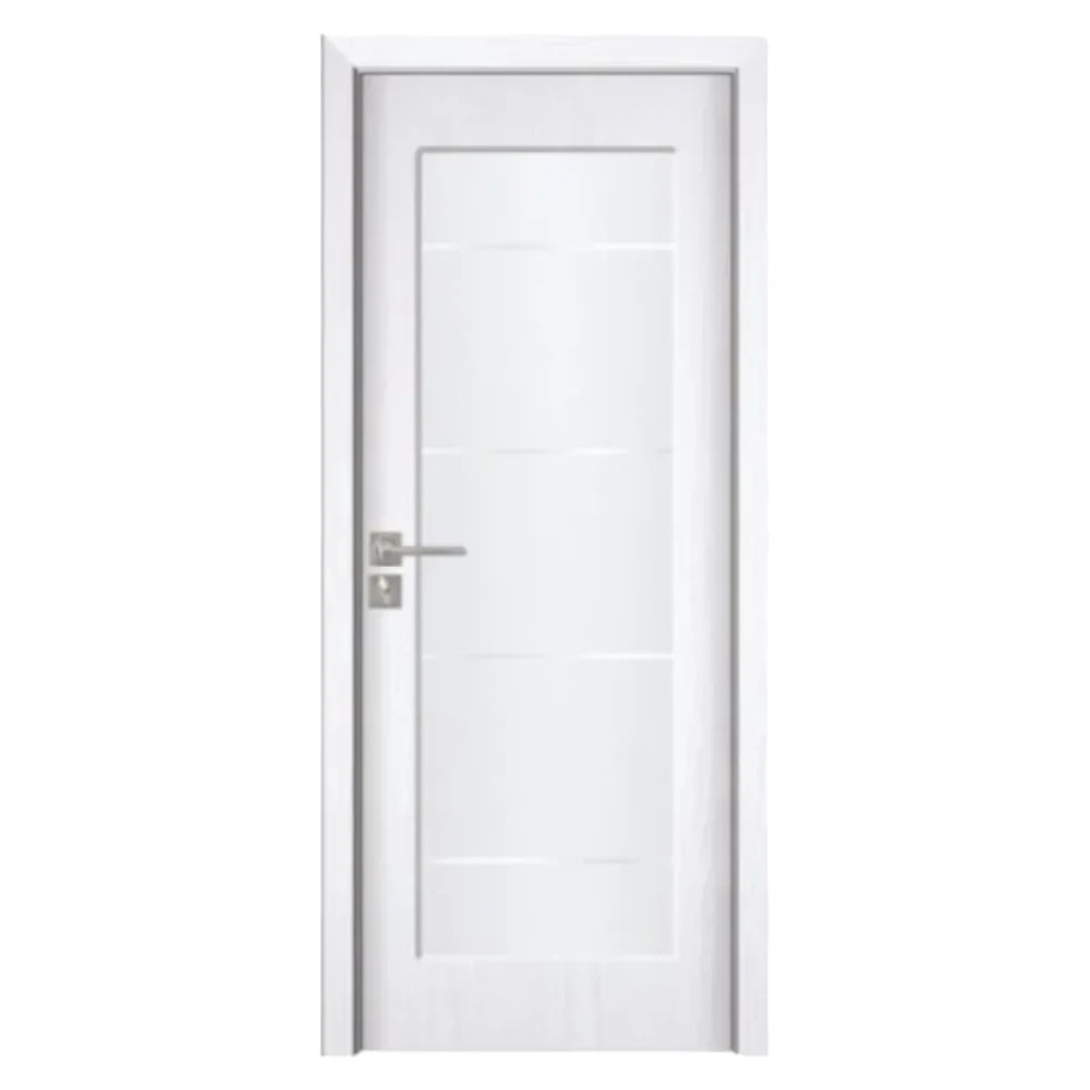 Usa Interior din MDF Novo Doors ND110-1, Cadru din Lemn Masiv, Geam Sablat, KIT COMPLET, Toc , Manere si balamale incluse (Culoare: Alb, Dimensiune: 70 cm, Toc: Fix, Maner: Patrat auriu inchidere magnetica)