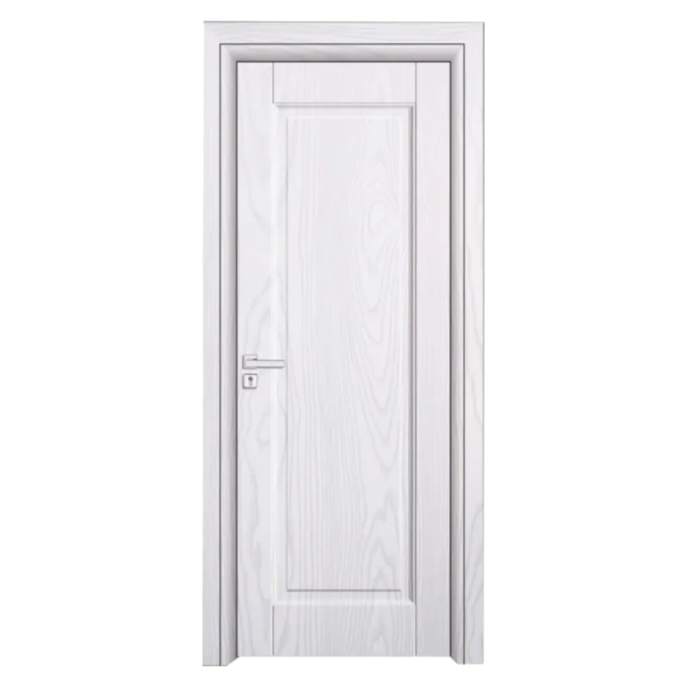 Usa Interior din MDF Novo Doors ND83 LUX PREMIUM, Cadru din Lemn Masiv, KIT COMPLET, Toc Reglabil de 10 CM INCLUS, Plinta pe Ambele Parti (Culoare: Alb, Dimensiune: 60 cm, Maner: Patrat negru inchidere magnetica, Toc: Reglabil 10 cm)