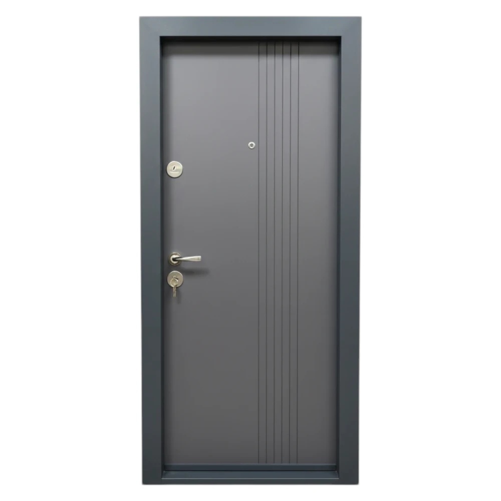 Usa metalica de apartament cu izolatie si vizor Novo Doors First Class NDS30, Deschidere Stanga Dreapta, Dimensiune 200X88 cm, Tabla 1.2 mm, Kit complet, Gri antracit (Sens deschidere: Dreapta)