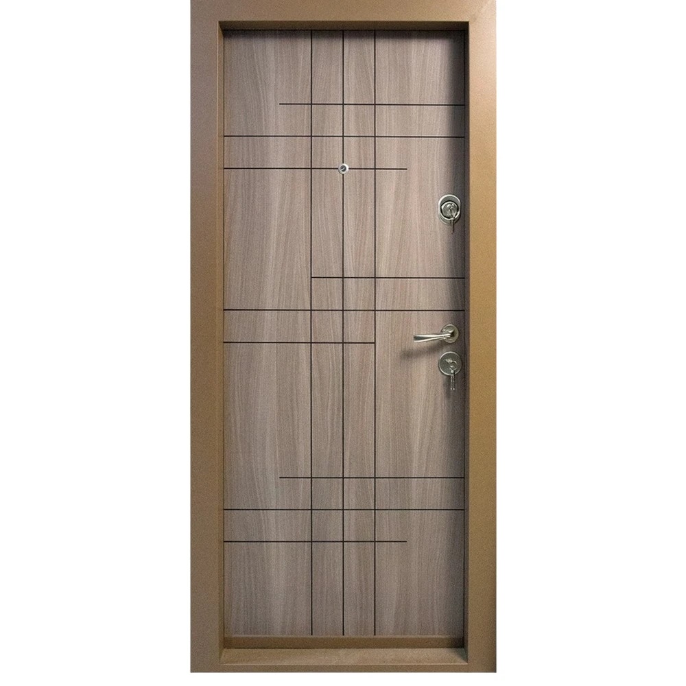 Usa metalica de apartament cu izolatie si vizor Novo Doors First Class NDS09, Deschidere Stanga Dreapta, Dimensiune 200X88 cm, Tabla 1.2 mm, Kit complet, Maron Tanganica (Sens deschidere: Stanga)