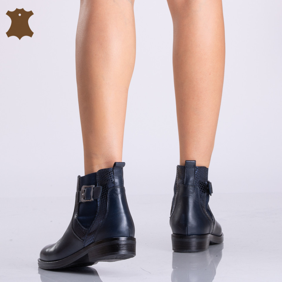 Ghete Dama Piele Naturala Cornelia Navy - 1 | YEO