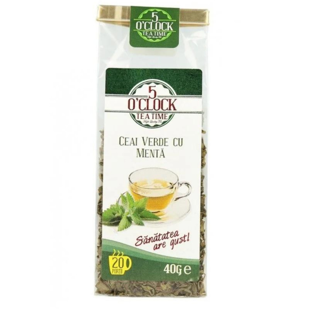 5 o clock tea ceai verde cu menta 40g~3030 Ceai Tea Forte