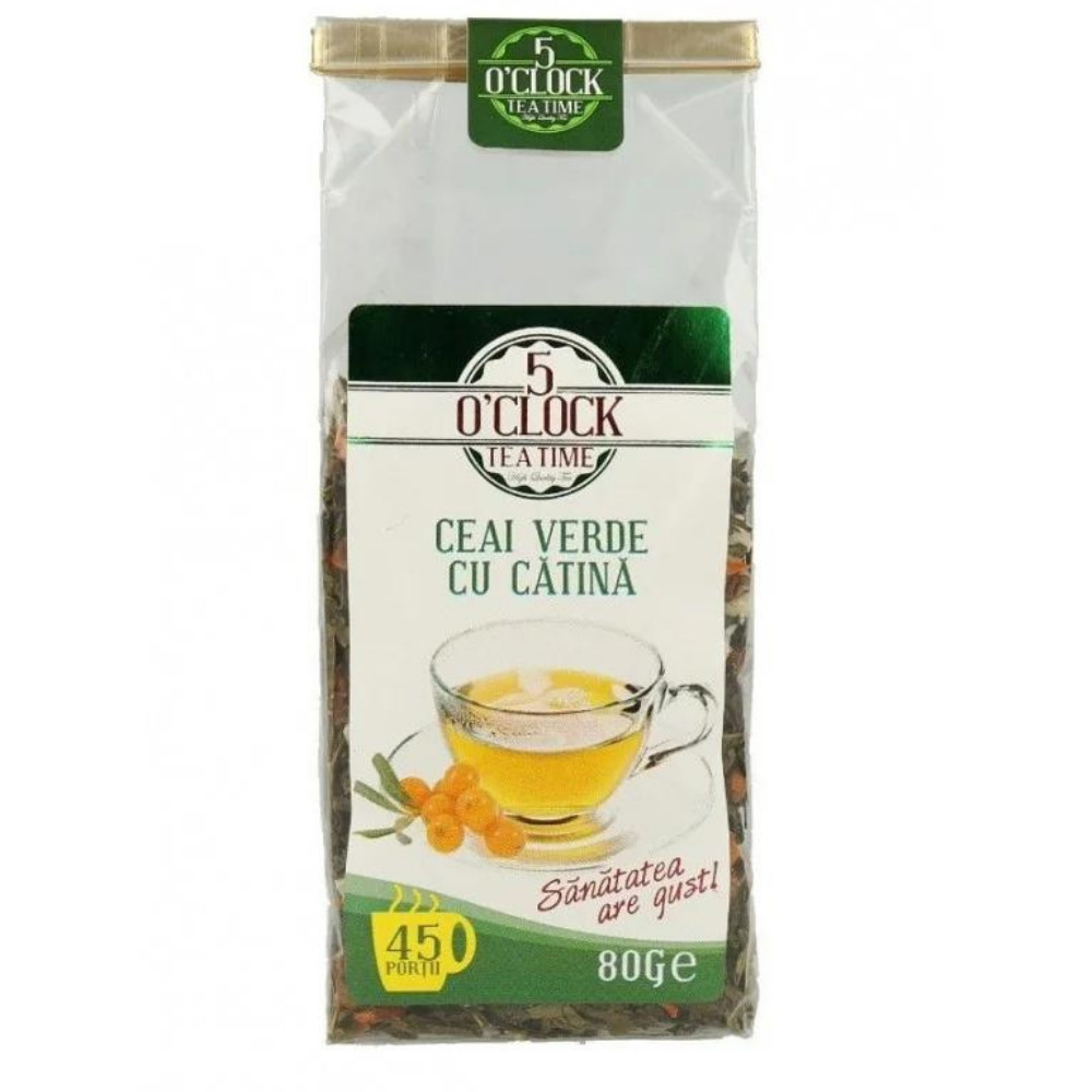 5 o clock tea ceai verde cu catina 80g~3051 Ceai De Catina Pliculete
