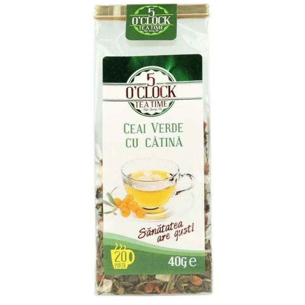 5 o clock tea ceai verde cu catina 40g~3052 Ceai De Catina Pliculete