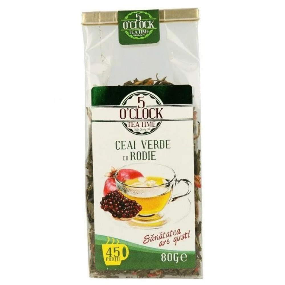 5 o clock tea ceai verde cu rodie 80g~3043 Ceai Tea Forte
