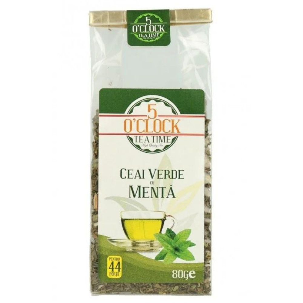 5 o clock tea ceai verde cu menta 80g~3034 Ceai Tea Forte
