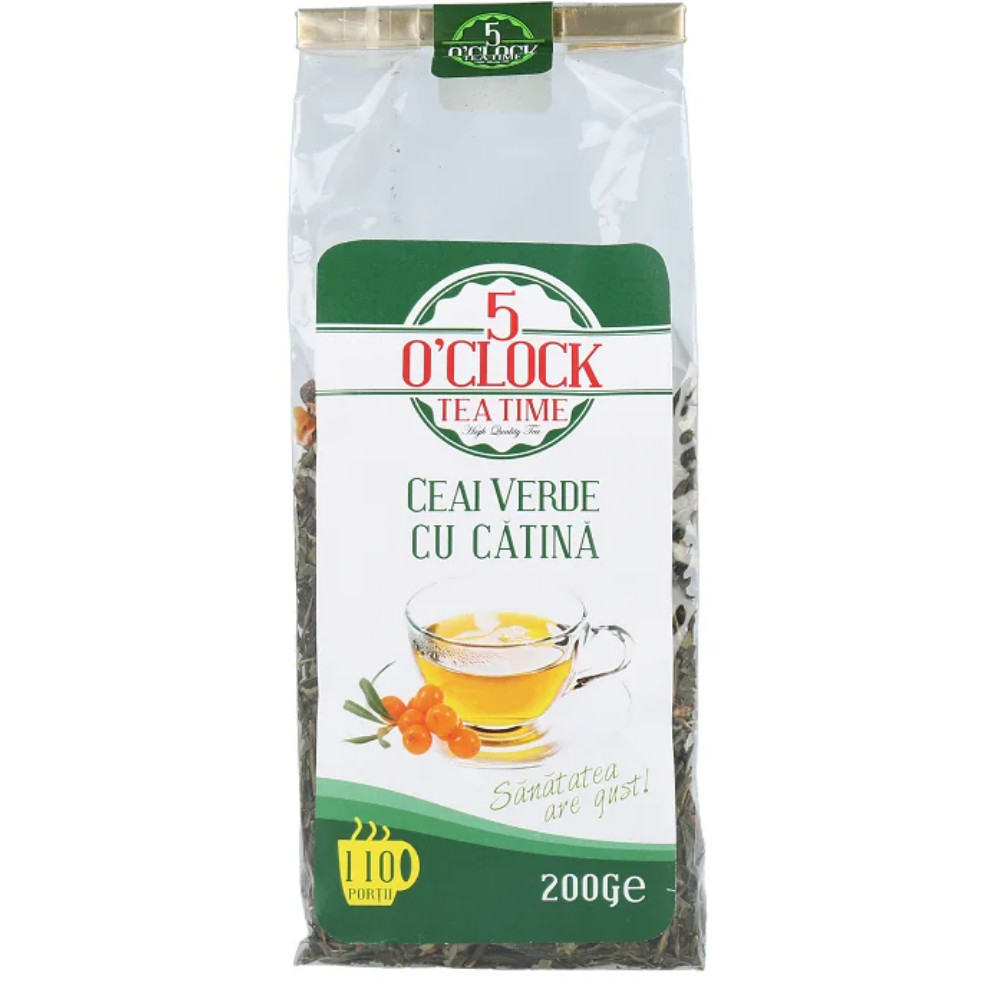 5 o clock tea ceai verde cu catina 200g~3055 Ceai De Catina Pliculete