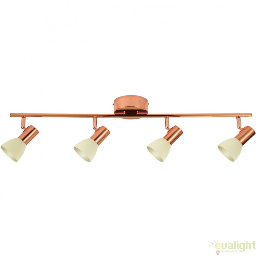 Lustra moderna cu 4 spoturi LED, finisaj cupru, L-76cm, GLOSSY 2 94739 EL