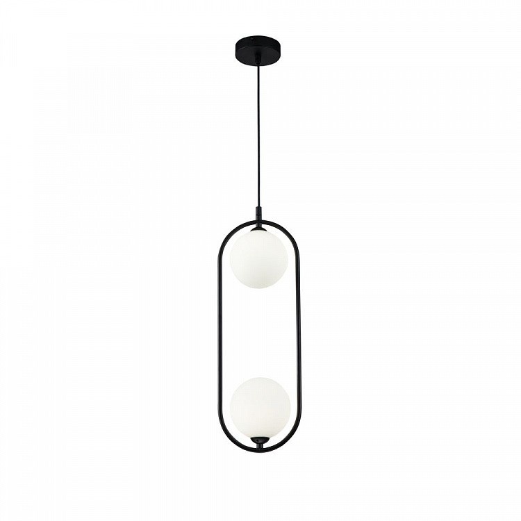 Lustra / Pendul design modern cu 2 surse de lumina Ring negru MYMOD013PL-02B