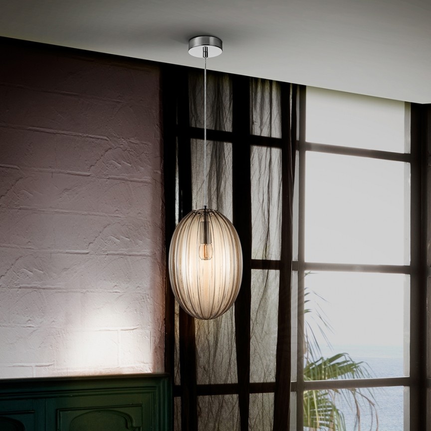 Pendul design modern decorativ Ovila 20cm cognac SV-752183