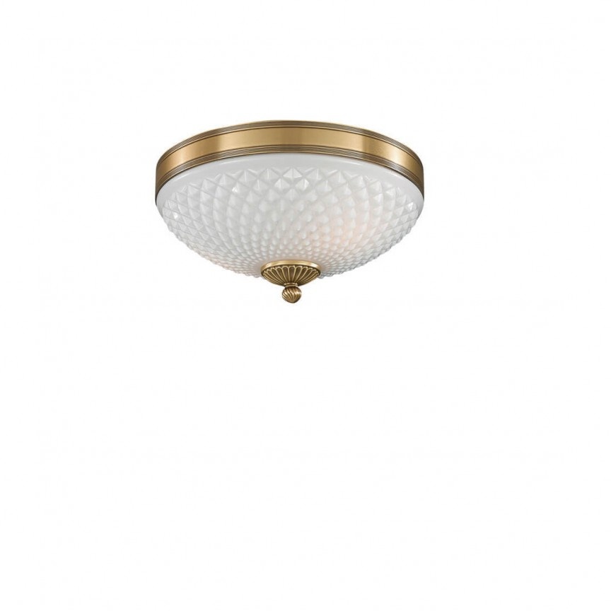 Plafoniera clasic design italian din alama, sticla 8400, diametru 30cm RA-PL. 8400/2