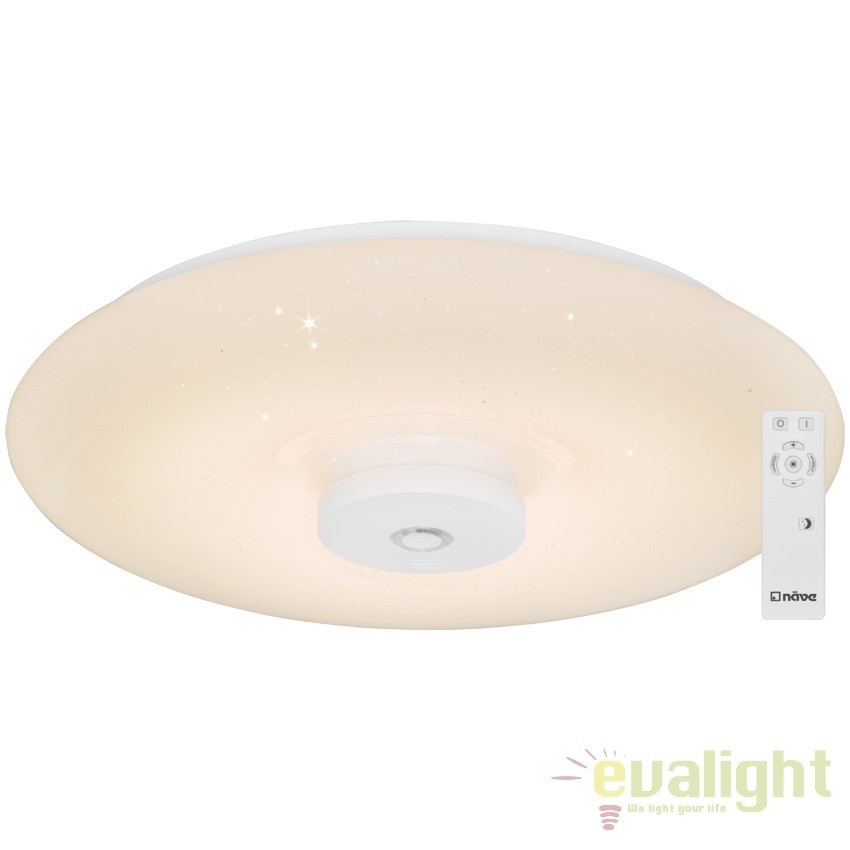 Plafoniera LED cu detector de fum si telecomanda Modena 1221923 NV