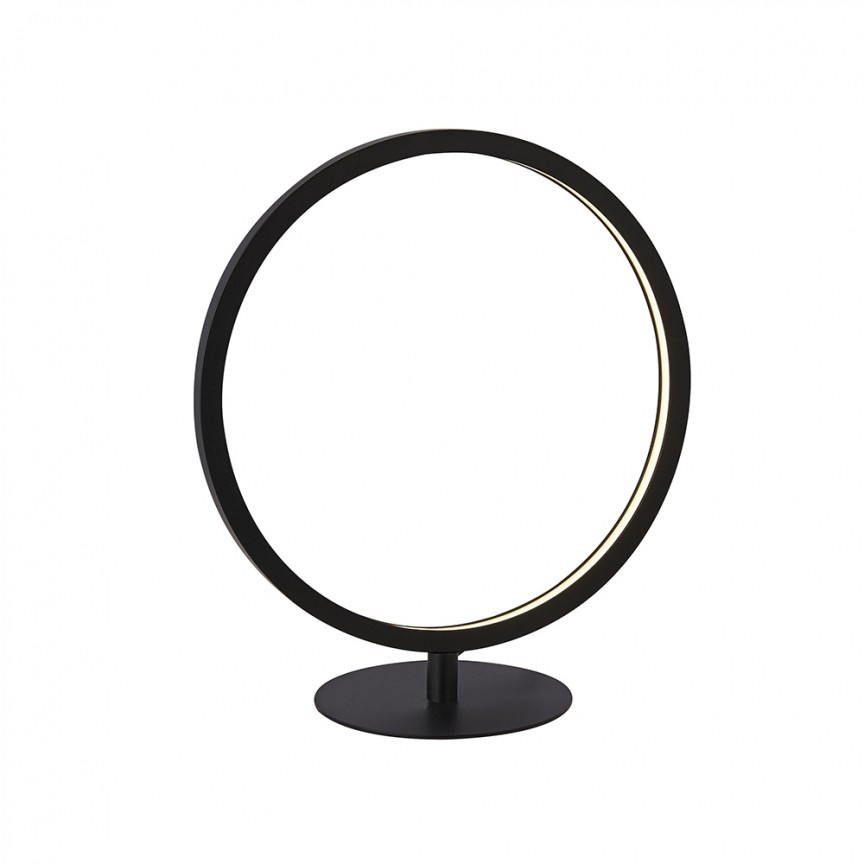 Veioza / Lampa de masa LED design circular modern Cirque EU25771-1BK SRT