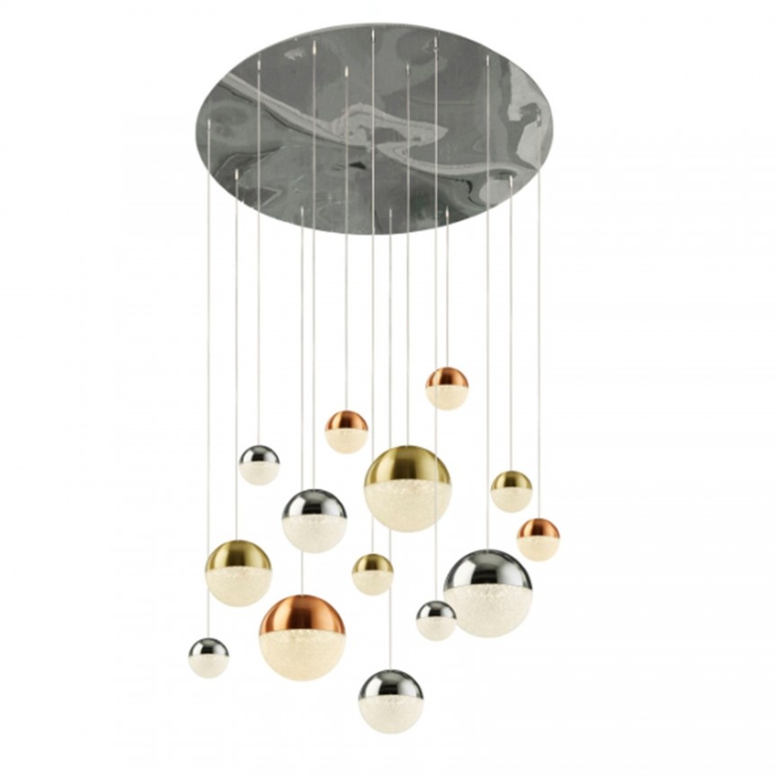 Lustra design modern cu 14 pendule LED Planets 14 4514-14 SRT