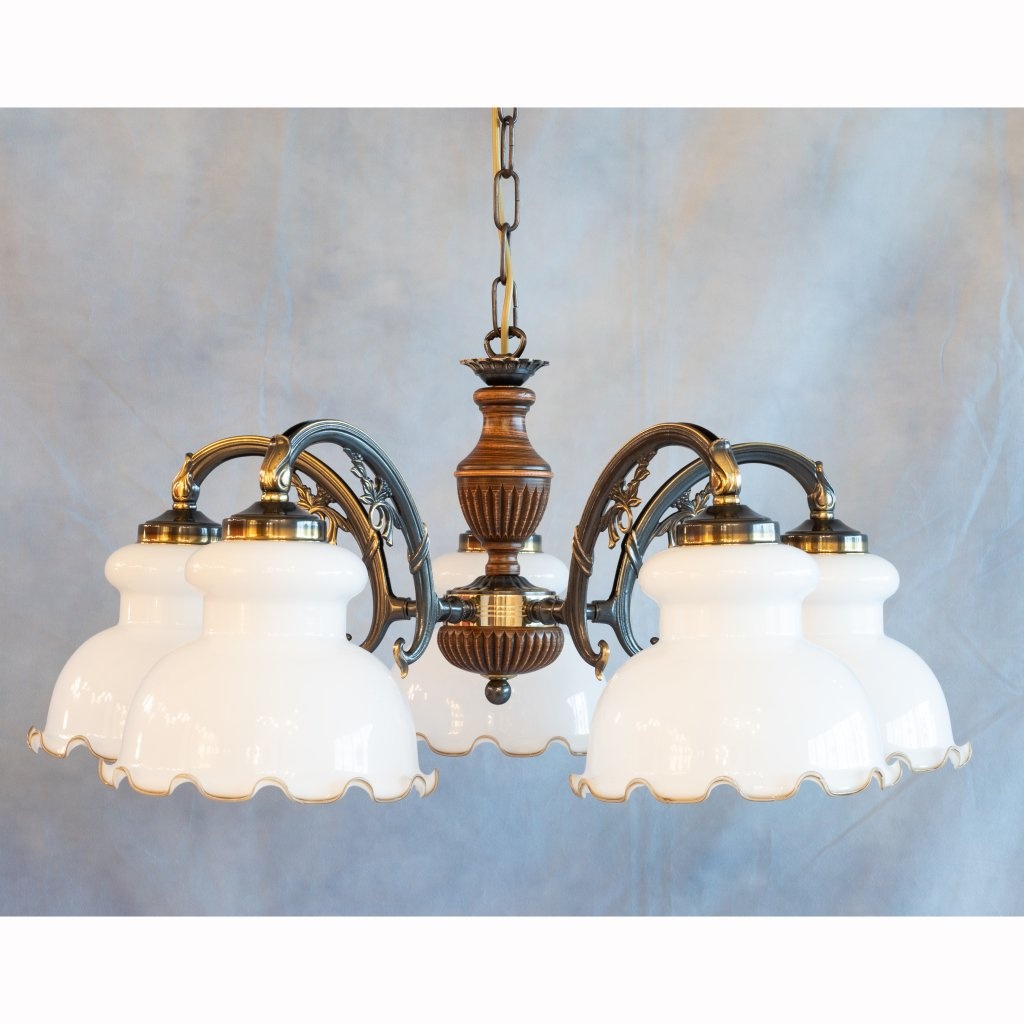 Lustra rustica suspendata cu 5 brate design italian 5900