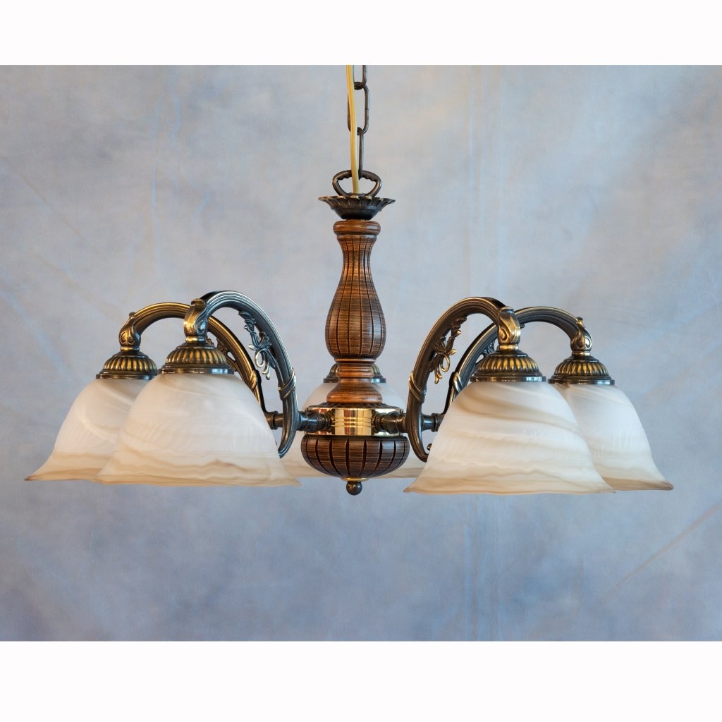Lustra rustica suspendata cu 5 brate design italian 5921