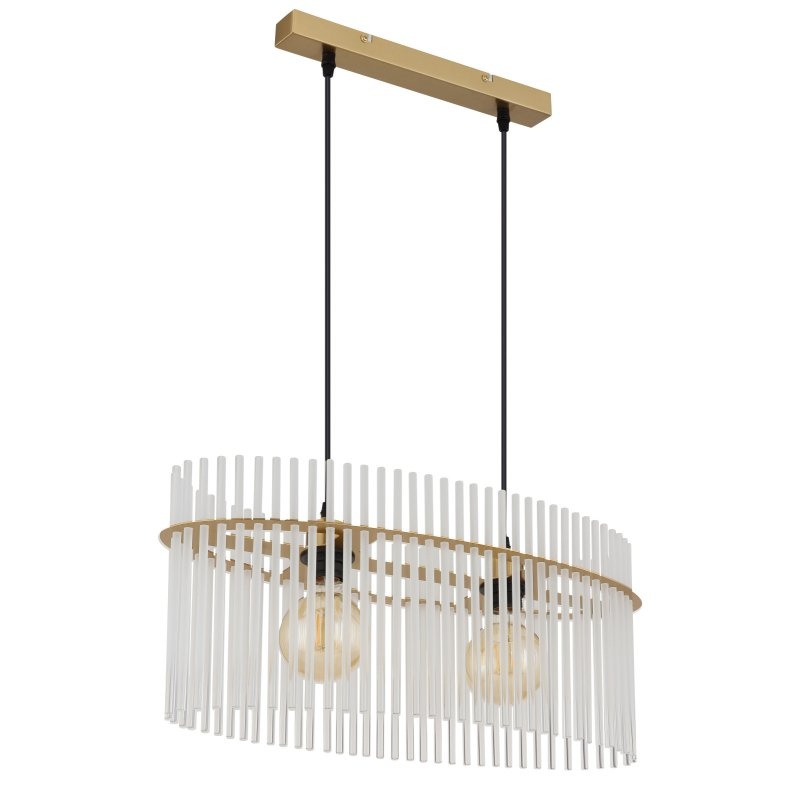 Lustra suspendata, Metal Auriu Mat, Sticla Opaca, GORLEY 15698H3M GL