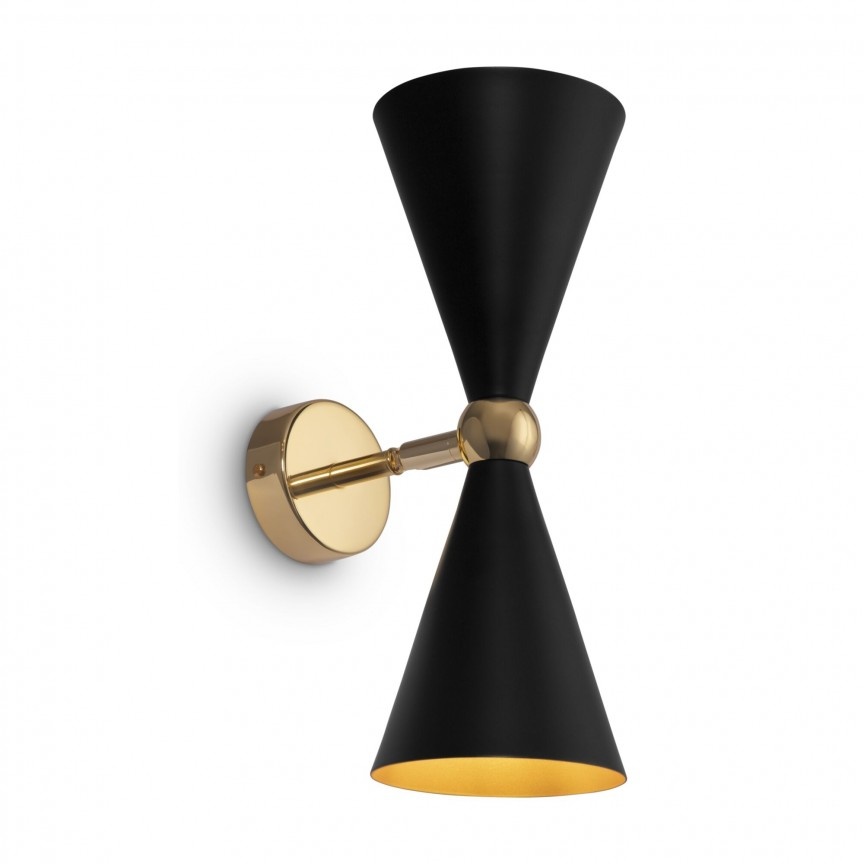 Aplica de perete design decorativ Vesper negru/auriu MYMOD108WL-02GB