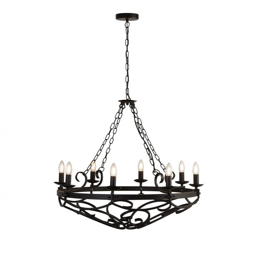 Candelabru design rustic Cartwheel III - 8lt 8908-8BK SRT