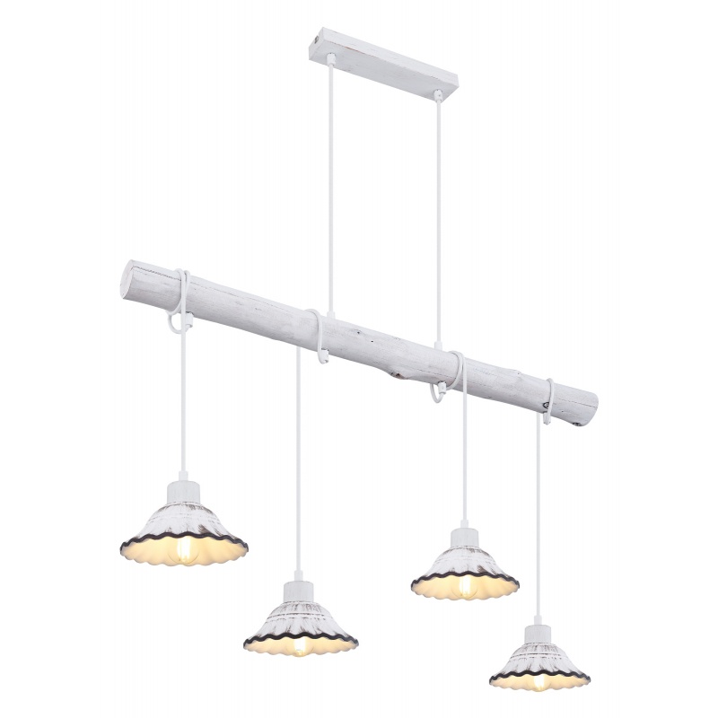Lustra cu 4 pendule stil industrial JOWITA alb-negru