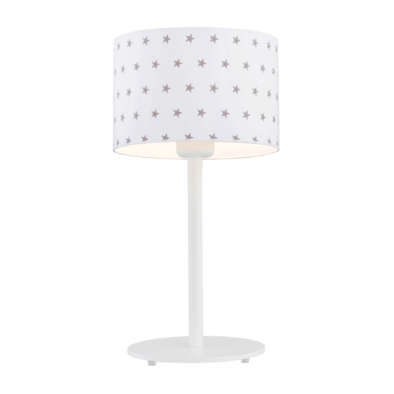 Veioza/Lampa de masa pentru camera copii MAGIC alba cu stele gri