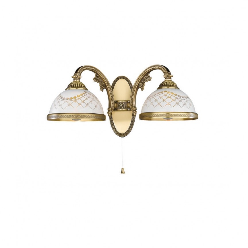 Aplica clasic design italian din alama, sticla 7002 RA-A. 7002/2