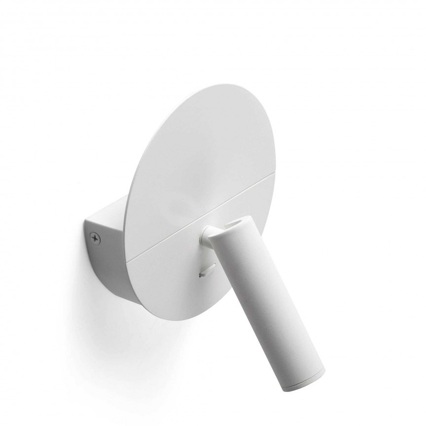 Aplica cu reader LED minimalista cu USB charger DUAS White