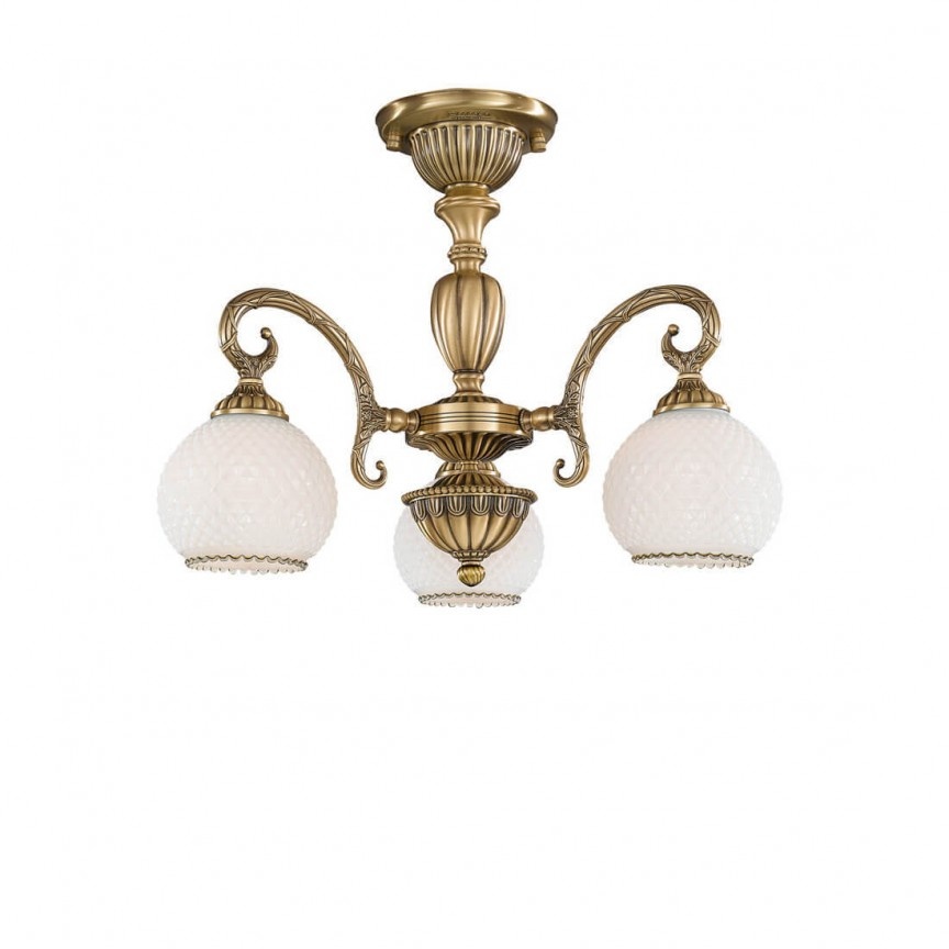 Lustra aplicata clasic design italian din alama, sticla 8400 RA-PL. 8420/3