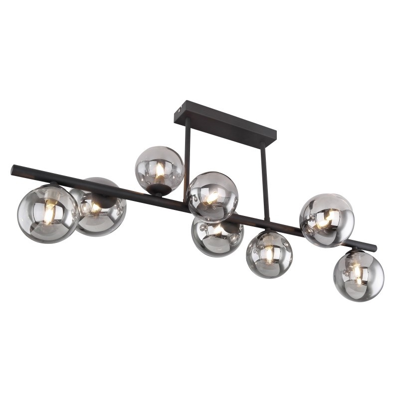 Lustra cu 9 surse de lumina design modern RIHA fumurie 56133-9D GL