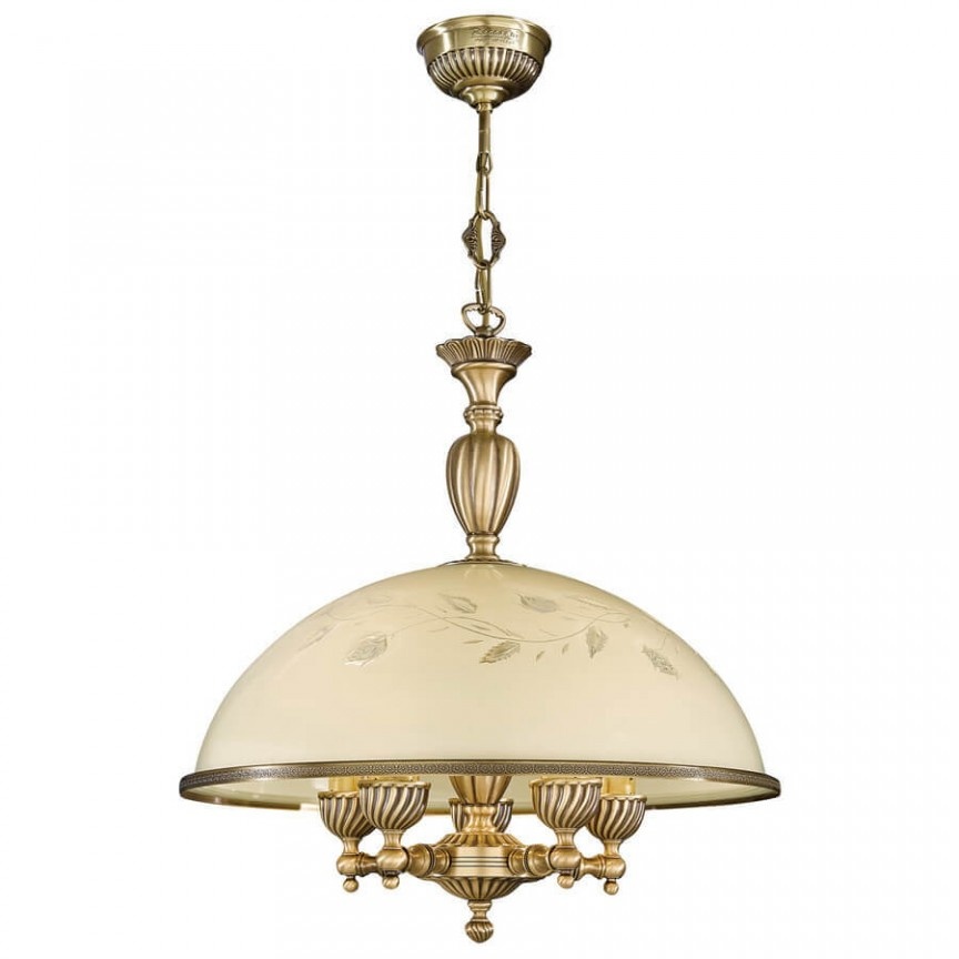 Lustra din alama cu sticla decorata design italian D-48cm 6208