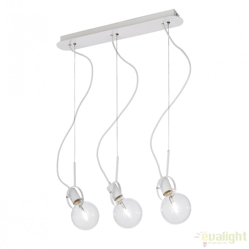 Lustra suspendata cu 3 pendule design modern RADIO SP3 BIANCO 119434
