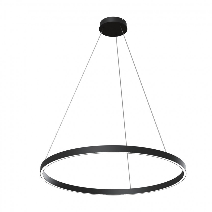 Lustra suspendata LED design tehnic, diametru:80cm, Rim negru MYMOD058PL-L42B4K