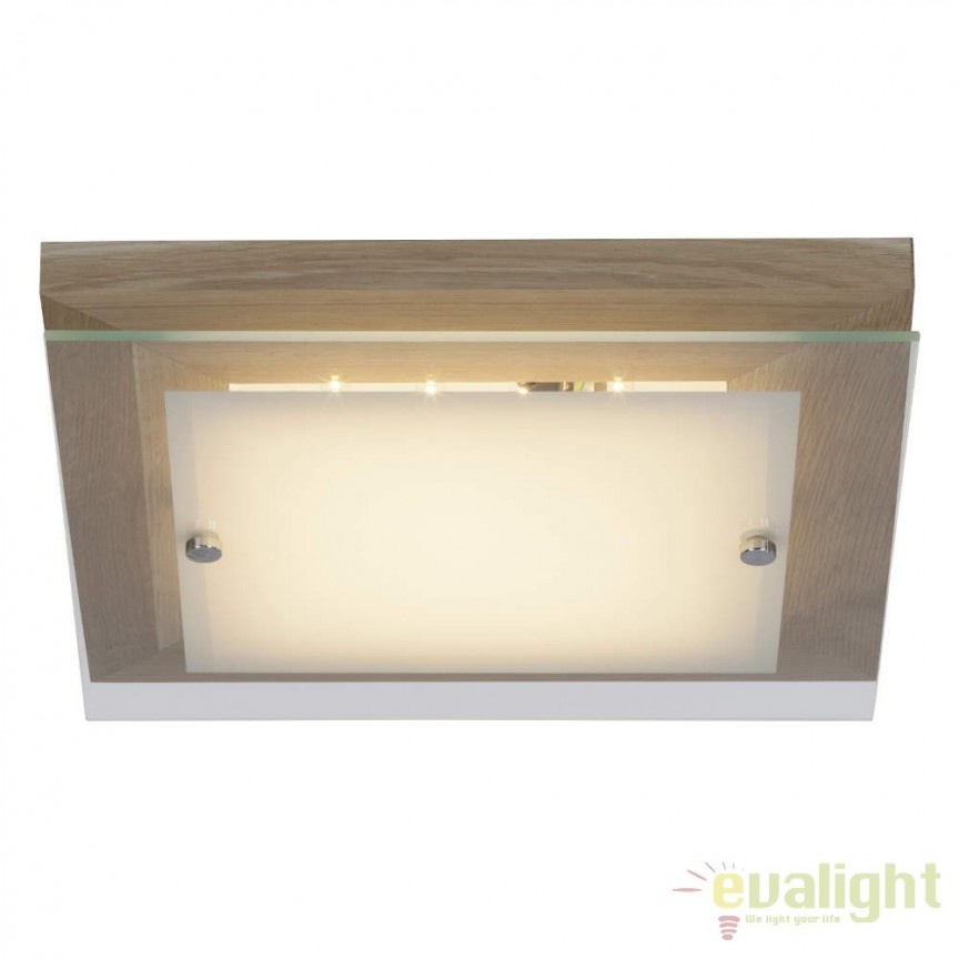 Plafoniera din lemn si sticla, LED Hardwood 29x29cm G94477/35 BL