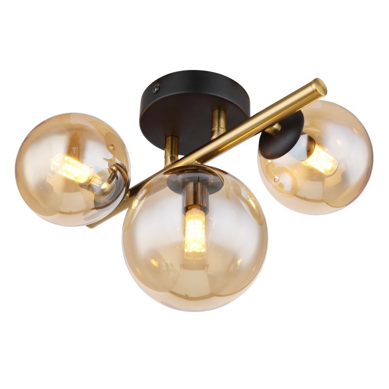 Plafoniera LED design modern Riha negru, alama