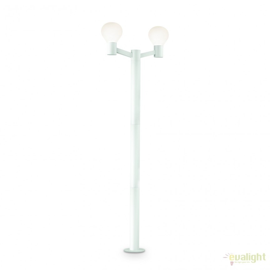 Stalp modern de exterior cu protectie IP44 CLIO PT2 alb 147086