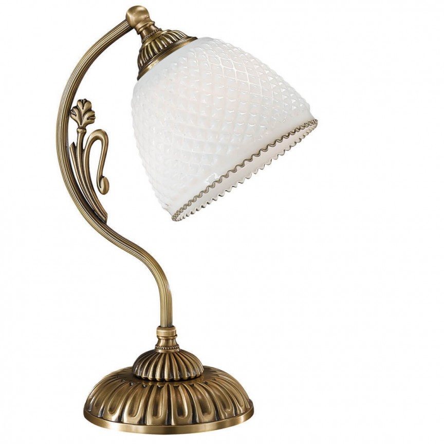 Veioza, lampa de masa clasica design italian din alama si sticla 8601 RA-P. 8601 P
