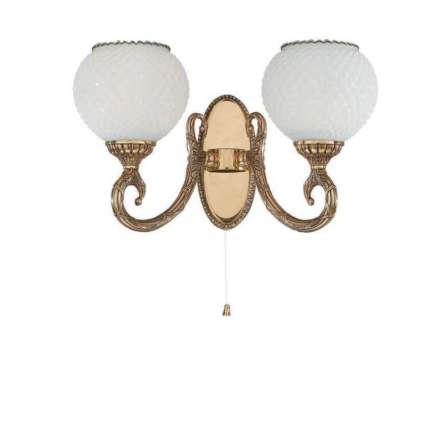 Aplica clasica din alama cu 2 brate design italian 8550