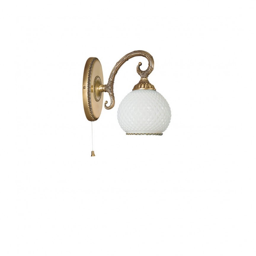 Aplica de perete clasic design italian din alama, sticla 8400 RA-A. 8400/1