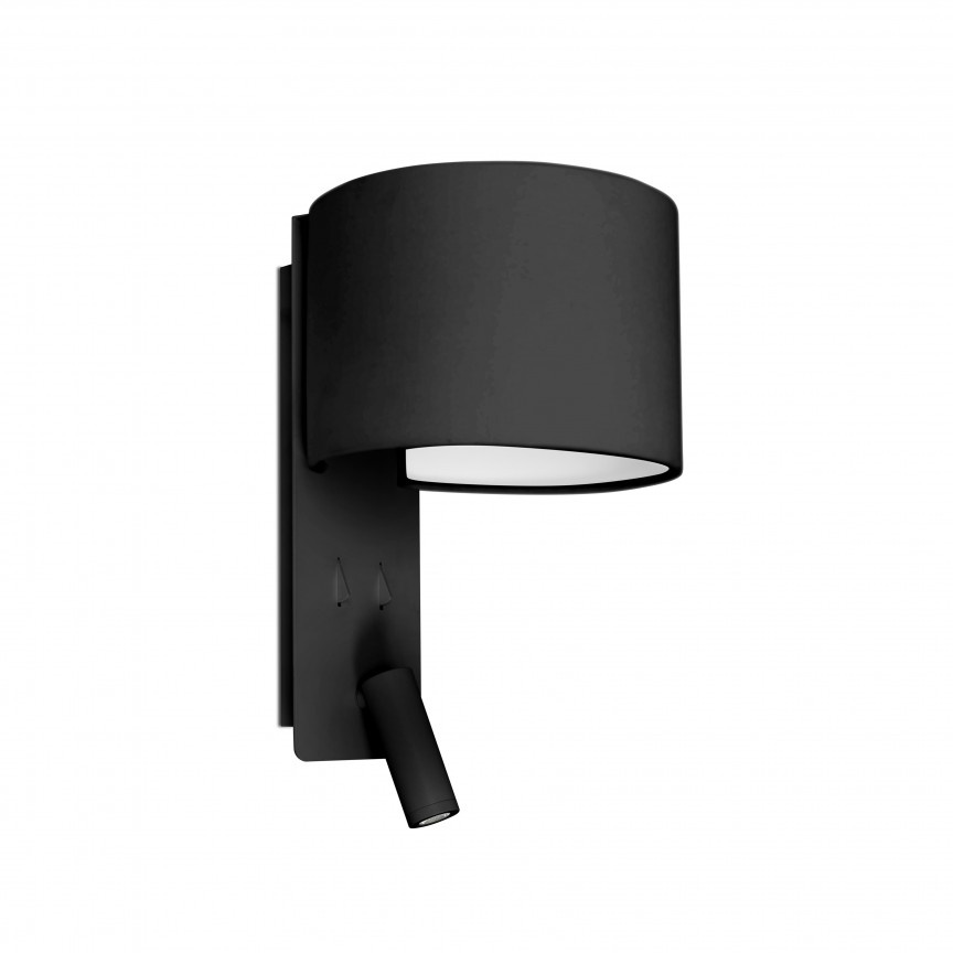 Aplica moderna cu reader LED FOLD Black 64305
