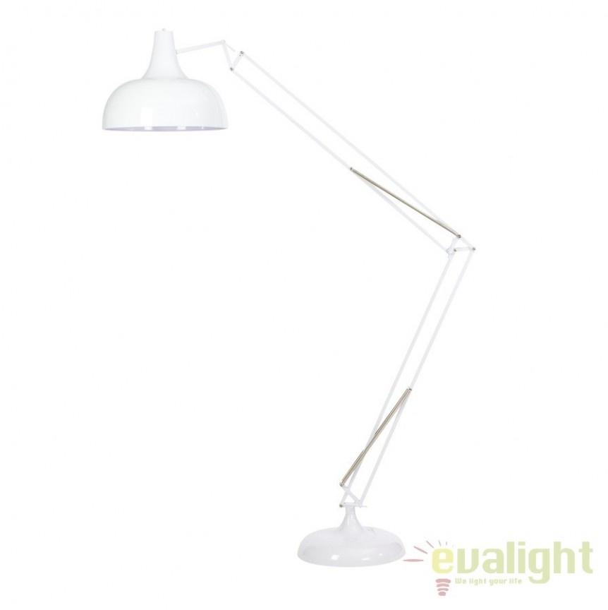 Lampadar, lampa de podea moderna, brat articulat, finisaj alb, GIANT-XL-W MUNO Design