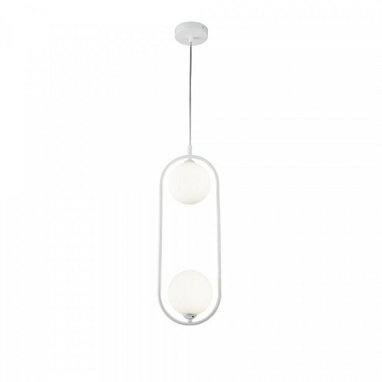 Lustra / Pendul design modern cu 2 surse de lumina Ring alb MYMOD013PL-02W