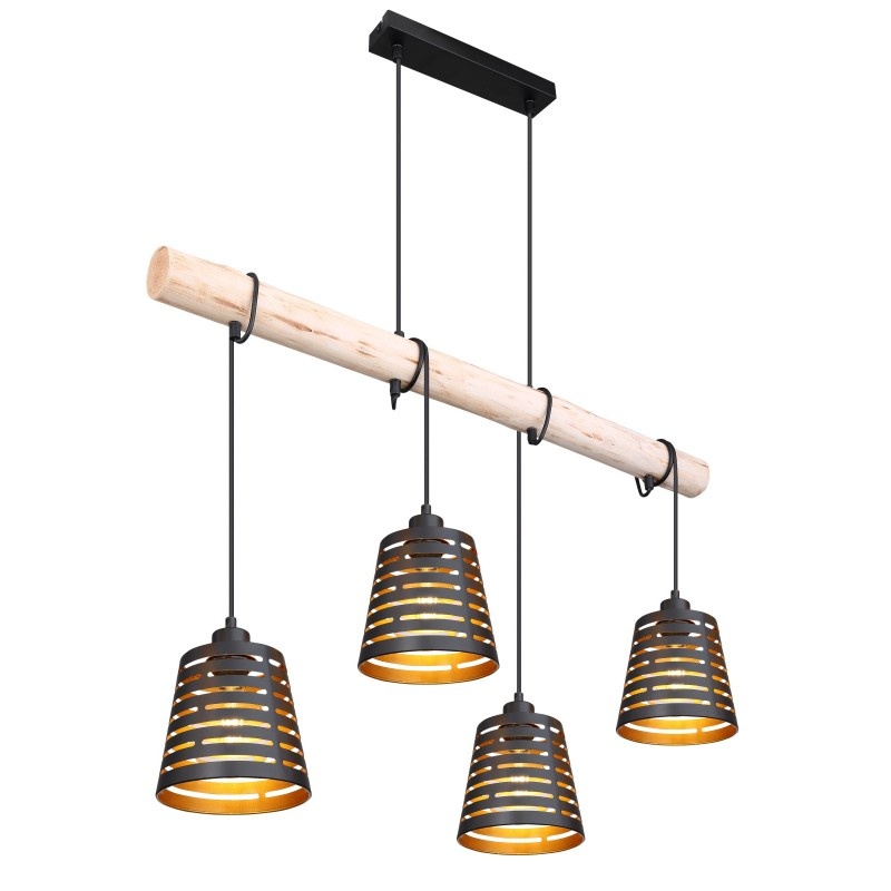 Lustra suspendata design modern ABLONA lemn 15451-4H GL