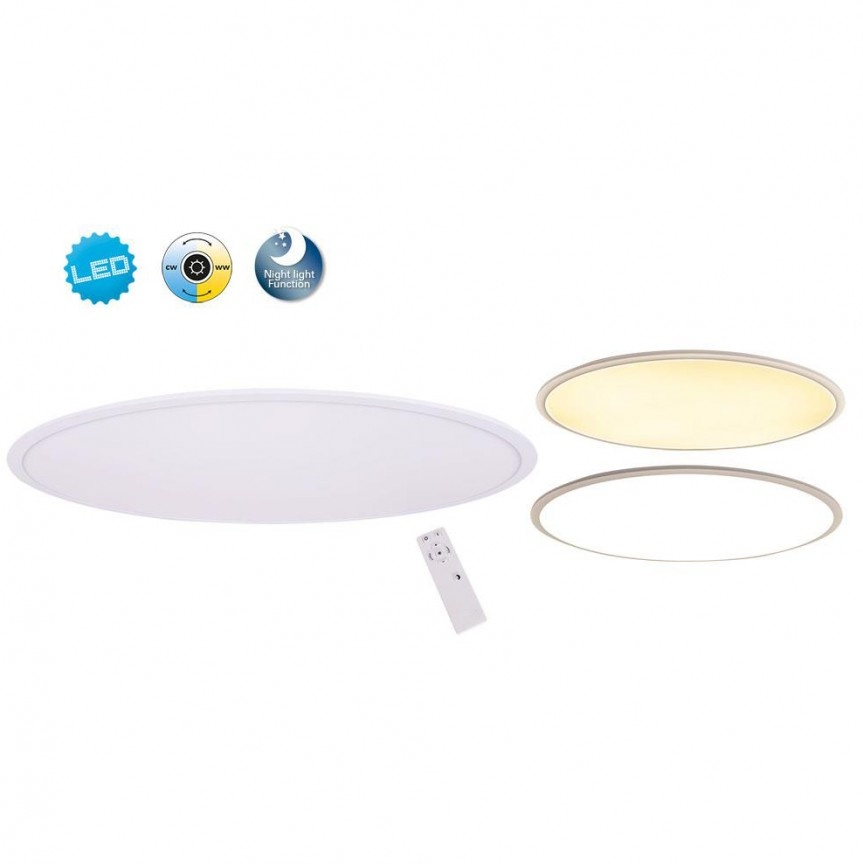 Plafoniera dimabila cu iluminat LED si telecomanda Sorrent 30x60cm 1295223 NV