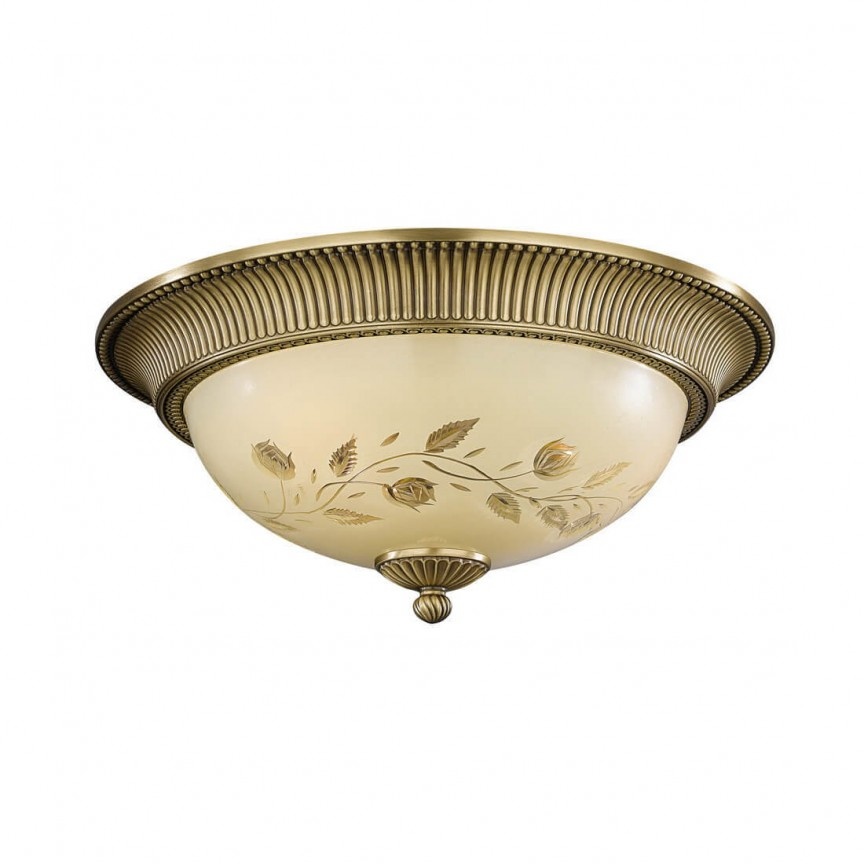 Plafoniera din alama cu sticla decorata design italian D-50cm 6208