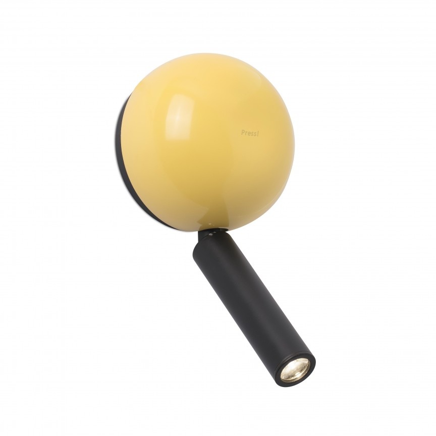 Aplica cu reader LED stil modern minimalist PRESS Yellow